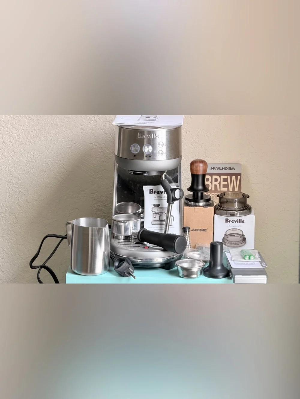 Breville Bambino BES450 Espresso Machine Complete Barista Bundle Scale Tamper
